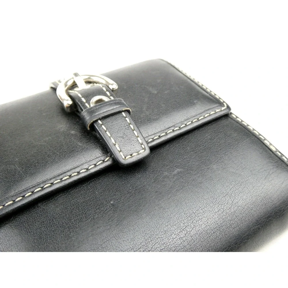 Coach Black Leather Soho Buckle Small Bifold Wallet